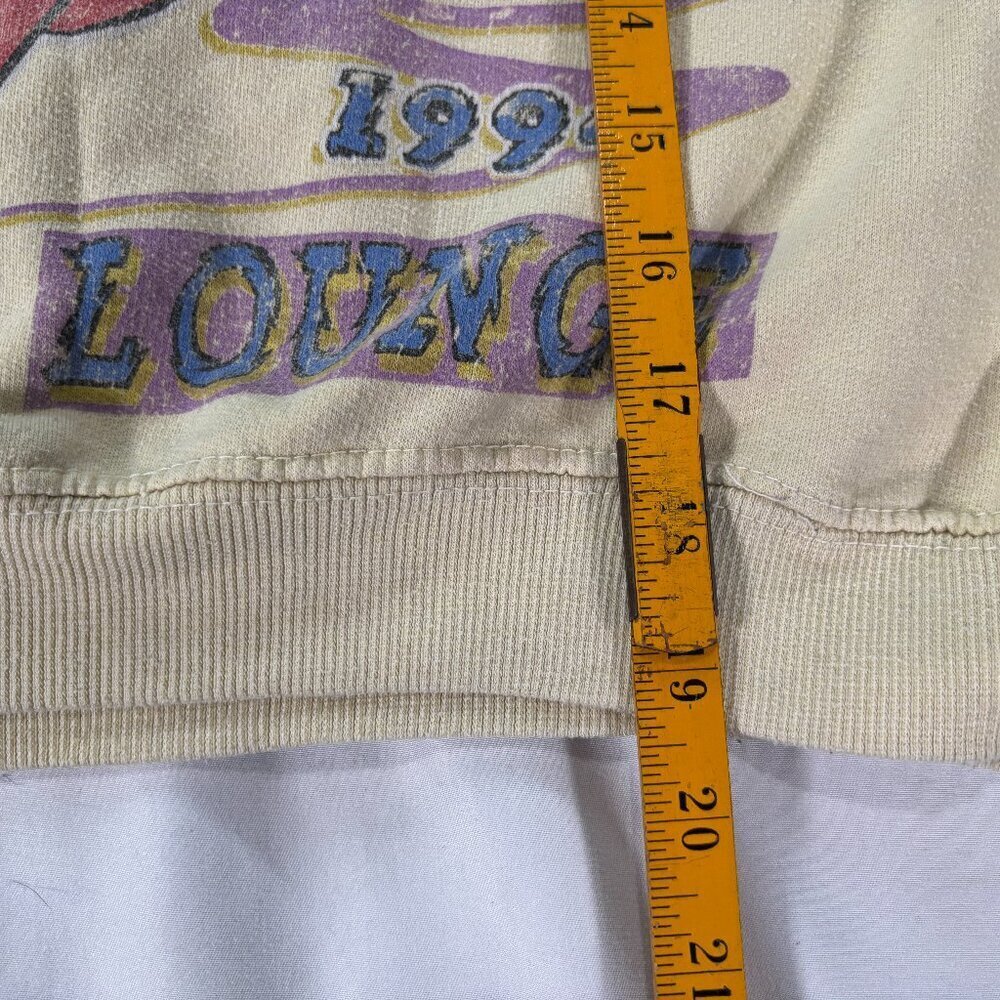 Light yellow distressed rolling stones sweatshirt vintage throwback. Lot D - Picture 4 of 6